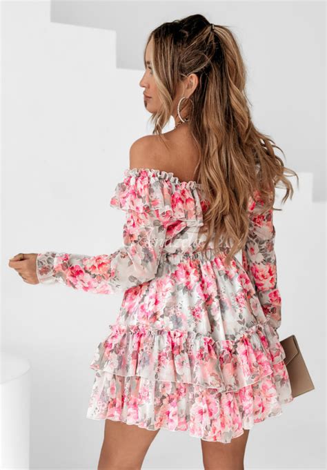 Geblümtes Kleid Mit Rüschen Flower Kingdom Rosa Andżela Online Shop