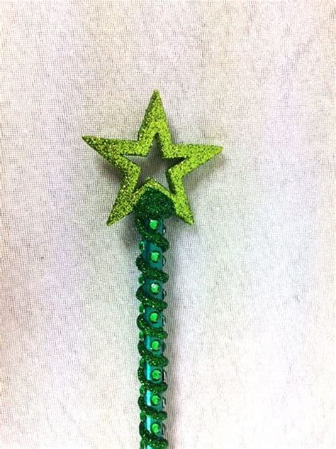 Green Fairy Godmother Wand Green Star Magic Wand Wizard Wand