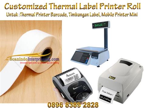 Label Sticker Barcode Direct Thermal Printing L Label Timbangan Scanindo Interprinting