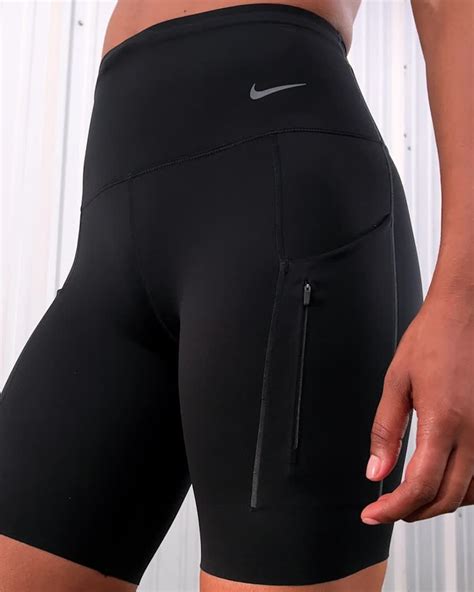 Nike Go Womens Firm Support High Waisted 20cm Approx Biker Shorts With Pockets Nike Au