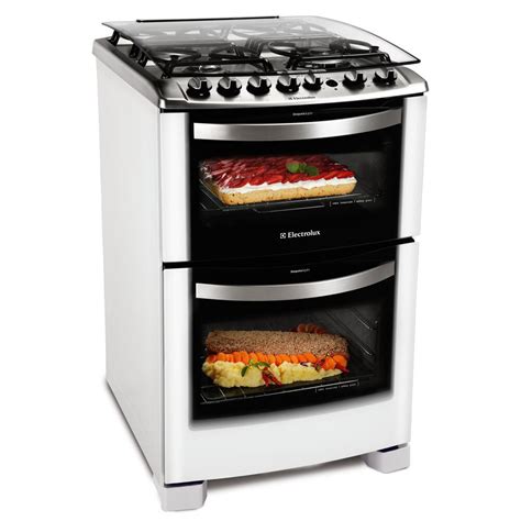 Fogão Electrolux 4 Bocas Celebrate 56DTB c Duplo Forno Grill e Timer