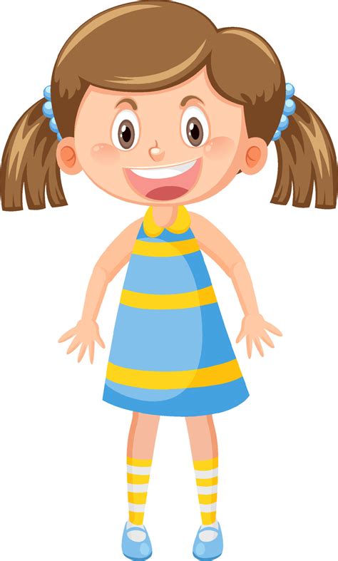 Happy girl cartoon character 8138599 Vector Art at Vecteezy