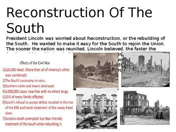 Reconstruction of the South by eric shaffer | TPT