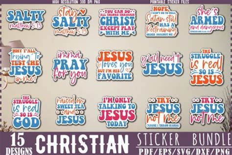 Christian Sticker Bundle Graphic By Creativekhadiza124 · Creative Fabrica