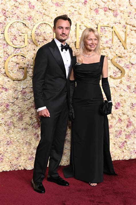 Nominee Pamela Anderson Brought Her Son to the 2025 Golden Globes