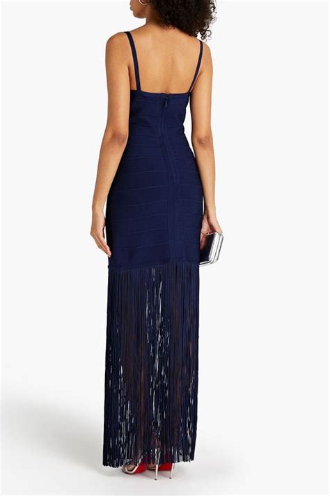 Herv L Ger Fringed Bandage Gown The Outnet