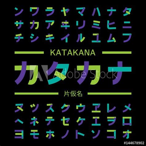 Katakana symbols, Japanese alphabet Stock Vector | Adobe Stock