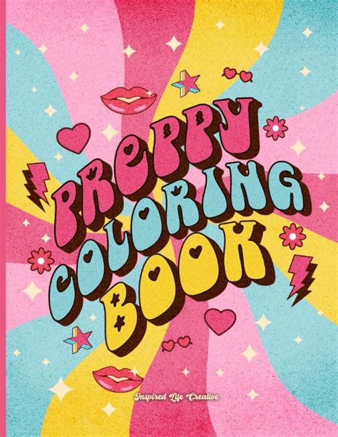 Preppy Coloring Book For Teens Tweens Aesthetic Coloring