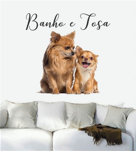 Adesivo De Parede Pet Shop Banho E Tosa Spitz Lulu Pomerânia