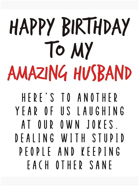 Happy Birthday Card For Husband Funny Birthday Gift For Amazing