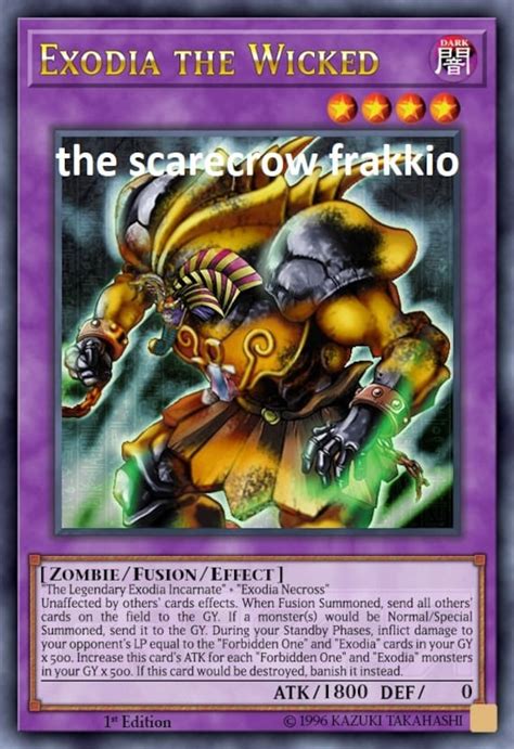 Exodia The Wicked Orica Custom Card Dragon Obelisk Tormentor Etsy