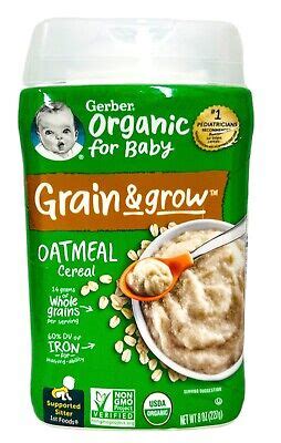 Gerber Organic For Baby Grain Grow Oatmeal Cereal Oz Ebay