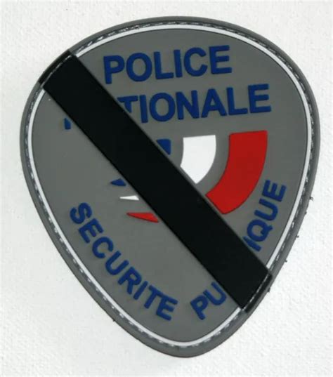 Ecusson Patch Police Nationale S Curit Publique Pvc Gris Deuil Eur