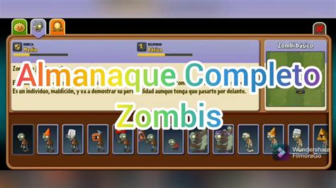 Plants Vs Zombies Almanaque Completo Zombis Version Youtube