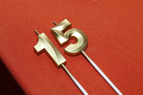 Number Shaped Candles Forming Number 15 Celebration Birthday Or