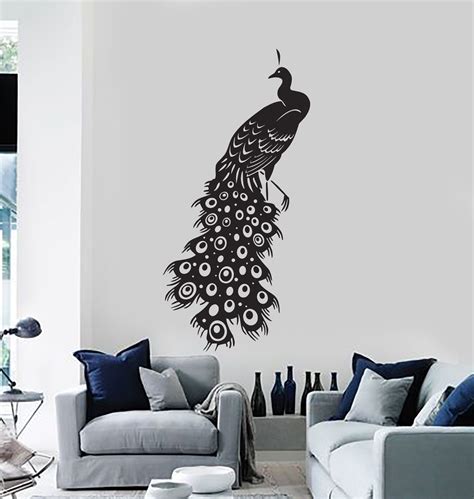 Vinyl Wall Decal Beautiful Peacock Bird Room Decor Mural Stickers Unique T Ig2815 Vinyl