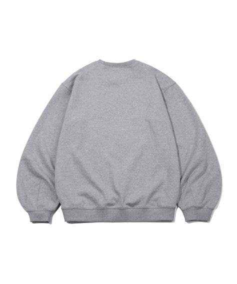 MUSINSA公式 WOOALONG Signature balloon over sweatshirt GRAY