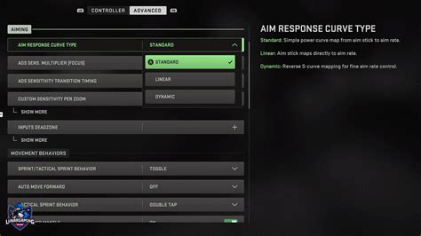 Aim Response Curve Type Mw2 Standard Vs Dynamic Vs Linear Aim