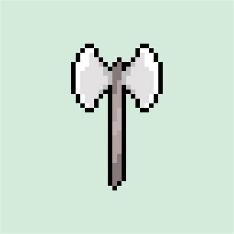 Minecraft Iron Axe Pixel Art