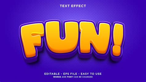 Divertido Efecto De Texto Editable D Vector Premium