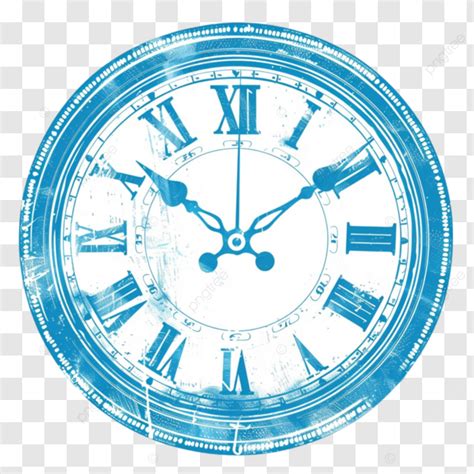 Fun Cartoon Clock With Blue Dial And Roman Numerals Roman Numerals