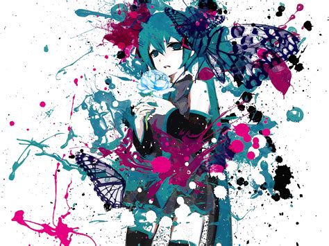 Anime Vocaloid Bleu Mignon Fille Hatsune Miku Anime Fond d écran