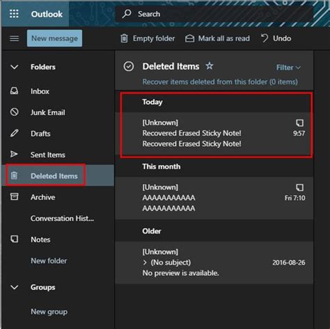 Outlook Recuperar Notas Adhesivas Eliminadas Think Tecno 2025