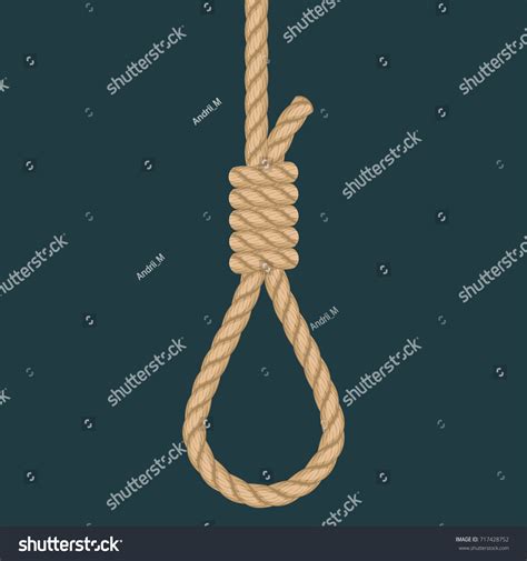 Rope Hanging Loop Noose Hangmans Knot Stock Vector Royalty Free