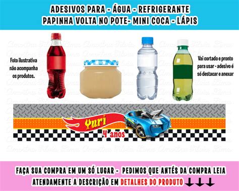 Adesivos Água Refrigerante Papinha Caçulinha Hot Wheels