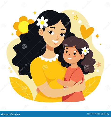 Cute Mother And Daughter Hugging Happy Mother S Day Greeting Card On