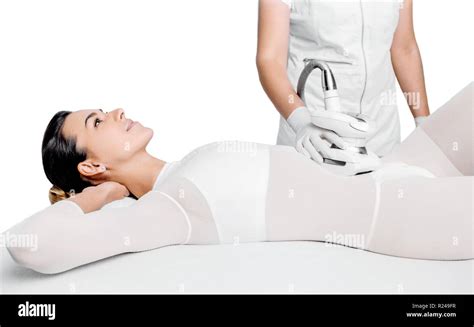 Beautiful Woman Getting Beauty Therapy Against Cellulite With Lpg