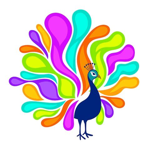 Premium Vector Full Color Peacock Cartoon Vector Illustration