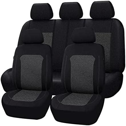 Flying Banner Black Jacquard Car Seat Covers Full Set Airbag Compatible