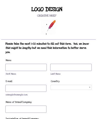 Logo Design Request Form Template | Jotform