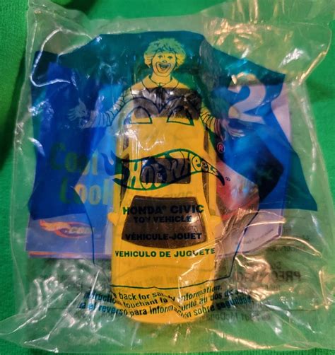 2001 HOT WHEELS McDonald S Happy Meal Honda Civic Yellow Sealed 11 61 PicClick UK