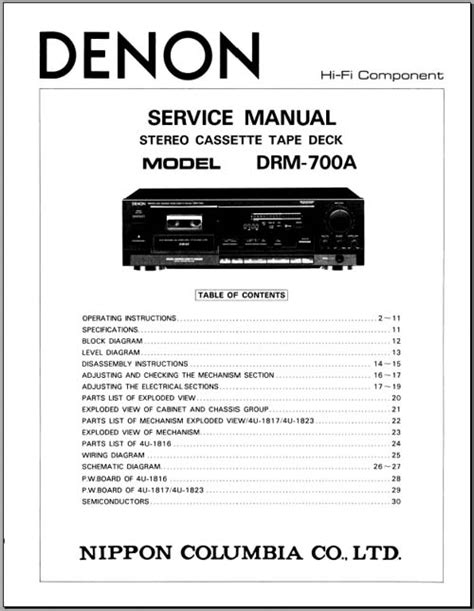 Denon DRM 700A Manual Analog Alley Manuals