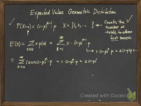 Expected Value Geometric Distribution Youtube