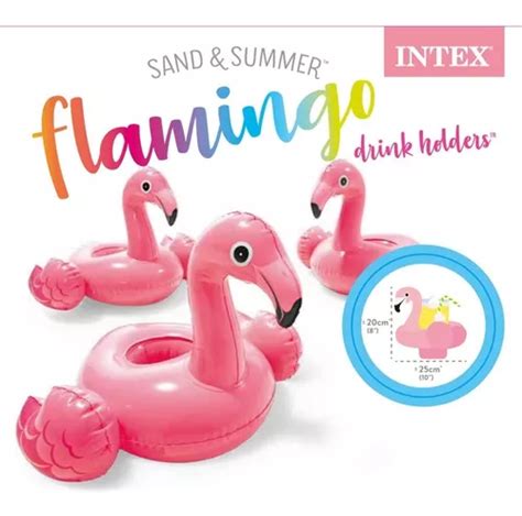 Kit Portavasos Flamingo Inflable Portabebida Mini Salvavidas Meses