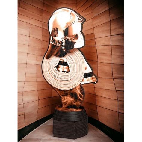 Frontier Classic Real Wood Firefighter Trophy Trophy Monster