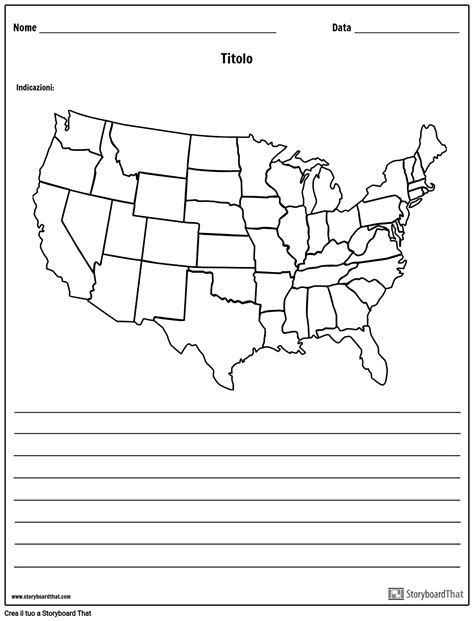 Mappa Degli Stati Uniti Con Linee Storyboard