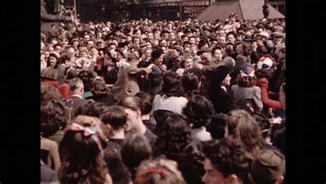 1945 London England Thousands London Civilians Editorial Video