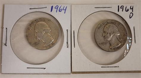 1964 & 1964 D Washington Silver Quarter | Live and Online Auctions on ...