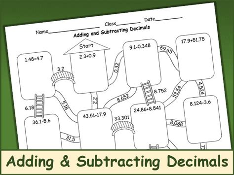 Adding And Subtracting Decimals Maze Teaching Resources