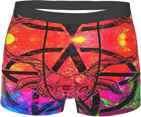 Pentagram Demon Baphomet Satanic Goat Head Mens Boxer Briefs Soft Underwear Graphic Novelty