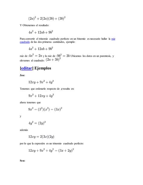 Trinomio Cuadrado Perfecto Pdf