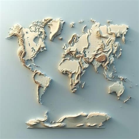 Mapa Del Mundo Vectorial 3D Imagen Premium Generada Con IA