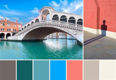 Premium Photo Color Matching Palette From Image Of Rialto Bridge On