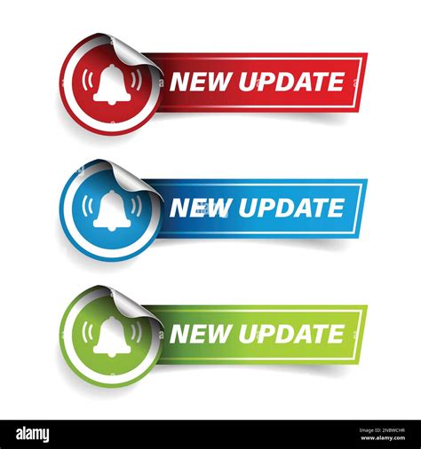 New Update label button sign set Stock Vector Image & Art - Alamy