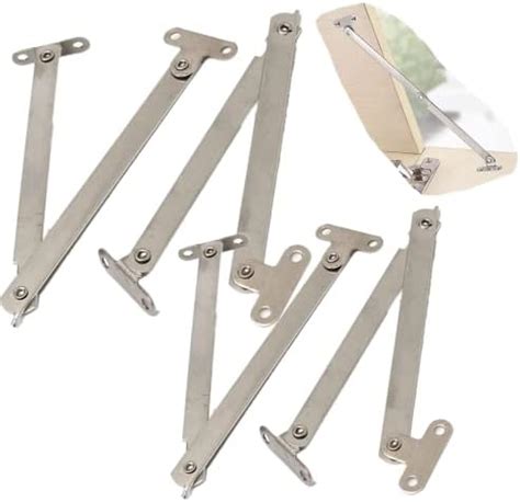 Wenfousemo 4 Pcs Stainless Steel Drop Down Hinge Lid Stay Folding