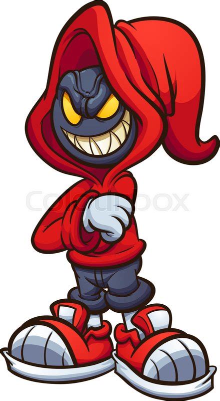 Evil cartoon character wearing a red ... | Stock vector | Colourbox